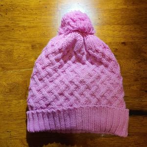 Pink handmade winter Hat - Pom Pom winter Hat